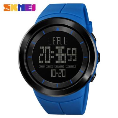 5 ATM Wasserdicht Big Face Display Herren Herren Digital Outdoor Datum Alarm Armbanduhr