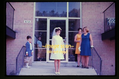 Woman in Wedding Dress in 1968, Ektachrome Slide an6b