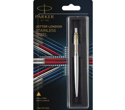 Parker, блокнотная сталь Gt золотой отделкой шариковая ручка, тонкое перо, 0.8 мм синие чернила новые | eBay
