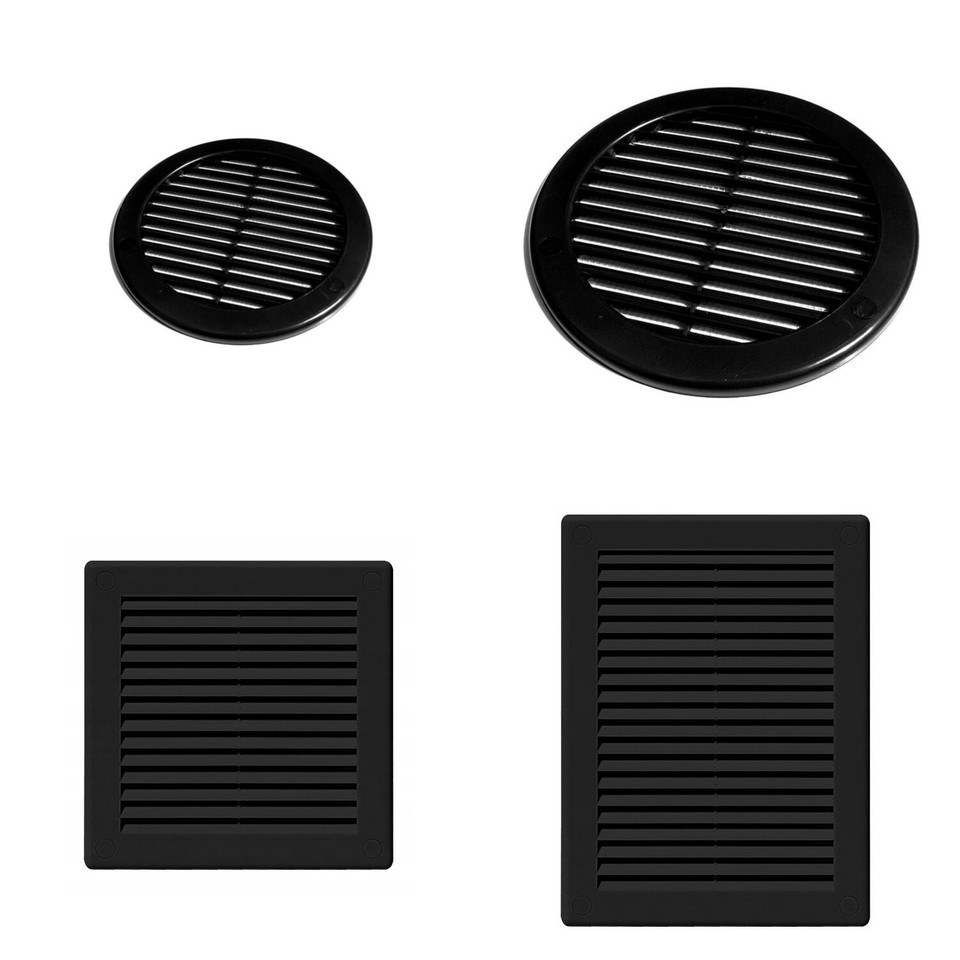 Black Air Vent Grille 250mm X 250mm With Anti-Insect Mesh Fly Screen 10inch 10 - Foto 6