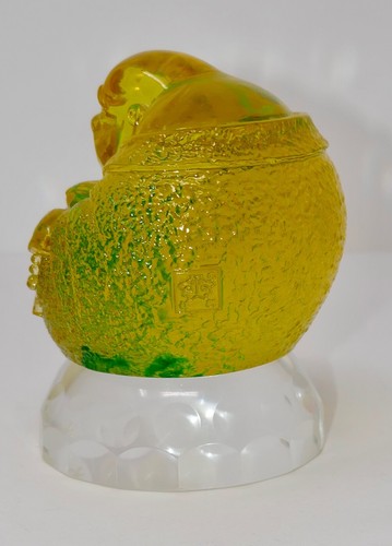 Laughing Buddha Crystal Glass FengShui Statue Ornament - Picture 5 of 12