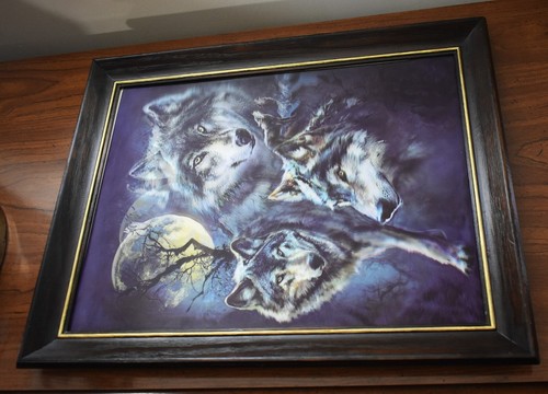 Wolf Wall Art Print 3D Lenticular Holographic Dimensional Framed VTG 1970s - Picture 4 of 21