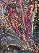 "Purple Reverie: A Garden of Obsession" Original Abstract Painting Moody Virgo