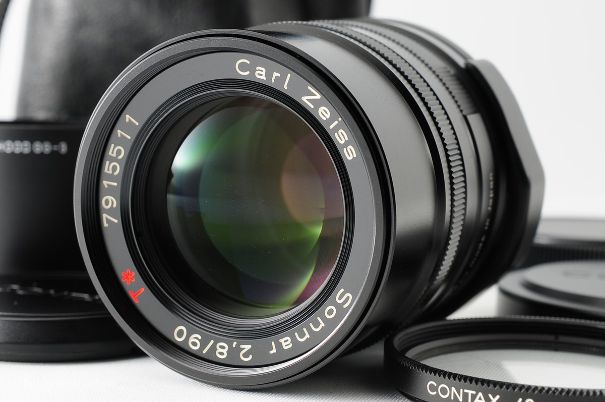 極上品 CONTAX Carl Zeiss Sonnar 90 2.8 ブラック ⛄Top MINT⛄ Contax Carl Zeiss Sonnar T* G 90mm f/2.8 Black