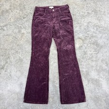 Anthropologie Pilcro Pants womens 28 purple velvet flare hippie retro velour