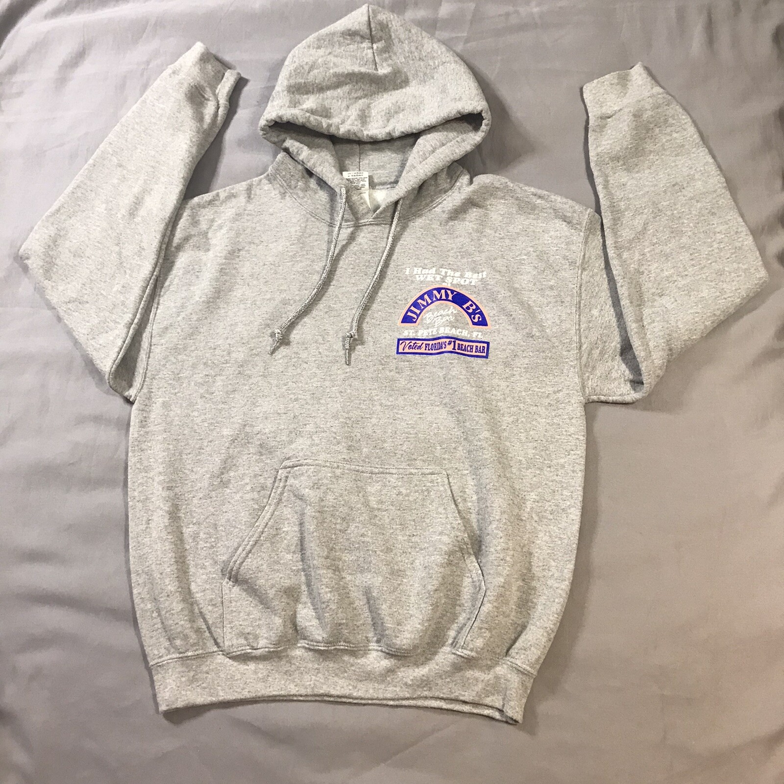 Jimmy B's Beach Bar Hoodie Adult Medium Gray St Pete Beach Florida