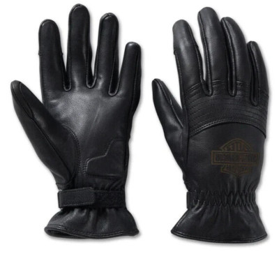 Harley-Davidson Women's Helm Leather Work Gloves Black XS 98152-23VW