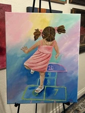 “Childhood Choreography” Hopscotch Painting 16 X 20” NOT A PRINT