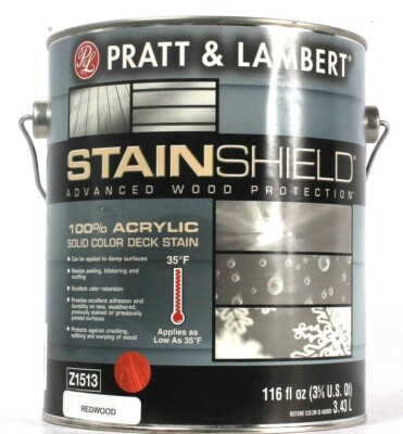 Pratt & Lambert 116 Oz StainShield Z1513 Redwood Acrylic Solid Color Deck Stain