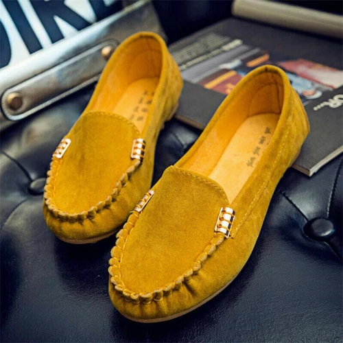 Damen-Loafer Freizeit flach rund geschnitten weich Wanderschuhe Frühling Herbst Übergröße - Bild 6 von 31