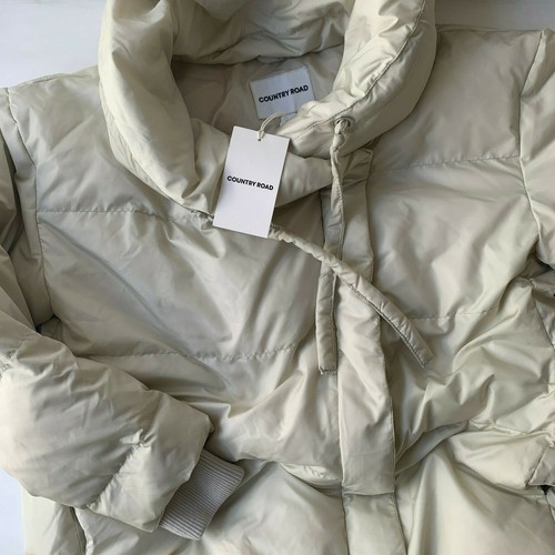 SZ M,L wrap puffer jacket coat bone 12 