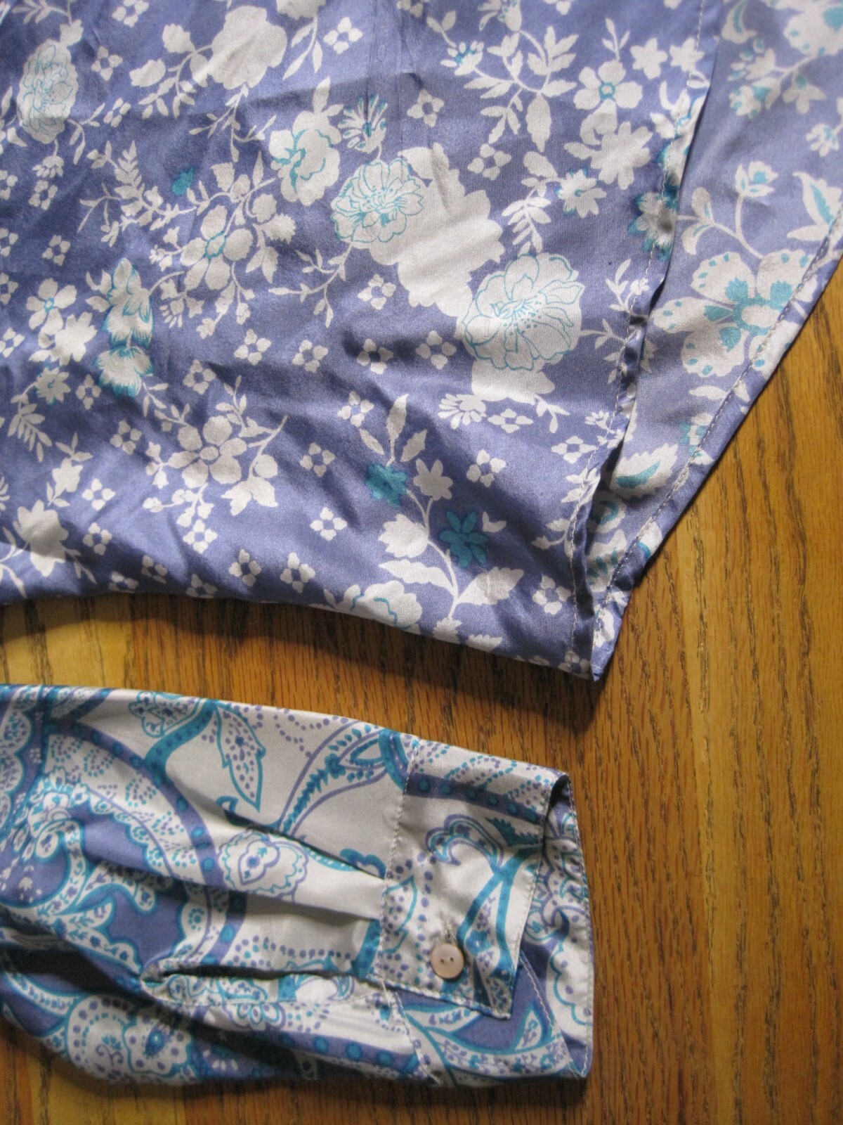 ColdWater Creek Paisley Shirt 100% Silk Floral Bu… - image 7