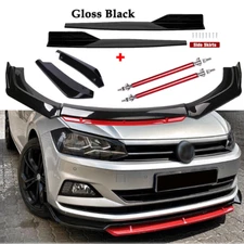 Front Bumper Lip Spoiler Splitter Rear Lip Side Skirt For Volkswagen Rabbit