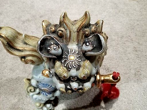 VINTAGE JAPANESE KUTANI FOO DOG SHISHI TEMPLE LOIN MARKED - Picture 14 of 16