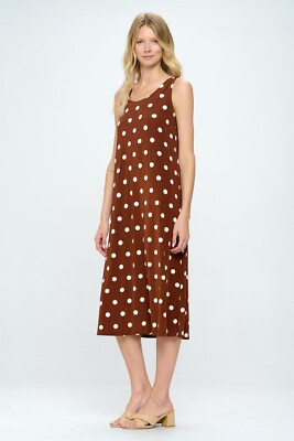 Travel Knit Dress, long A-Line Tank, Stretchy NO-IRON poly/span.  #360B