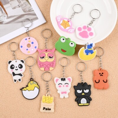 LOT 100 CUTE KEY CHAIN / RING Random Cartoon Disney Marvel PVC Key Fob FAST SHIP