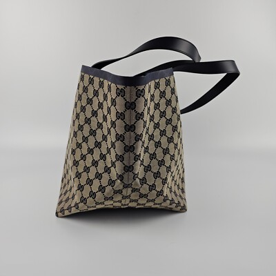 GUCCI Totissima Medium $2490 Beige And Blue GG Canvas Tote