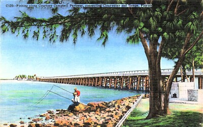 Clearwater Rampa FL Florida Courtney Campbell Causeway Bridge Vrg Postcard F36