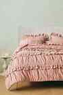 Anthropologie Astride Ruffled Voile Eyelet King Quilt Blush New Cotton Orig $328