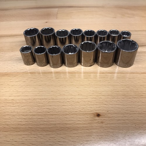 Craftsman 3/8 Drive 12pt Metric SAE Sockets USA 15pc G G1 Series Made in USA - Picture 3 of 10
