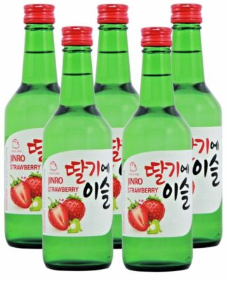 [ 5x 360ml ] HITEJINRO Soju Jinro Strawberry / Soju Erdbeergeschmack