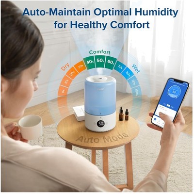 Blue Smart Humidifier for Baby Nursery & Plants