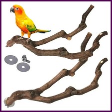 Pet Standing Stick Wild Grape Wood Pole Parrot Cockatiel Parakeet Station Board