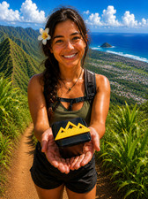 Love HIking Mountain in 3D Black with Yellow 2 inch Trail Hitch Cover - Hiker