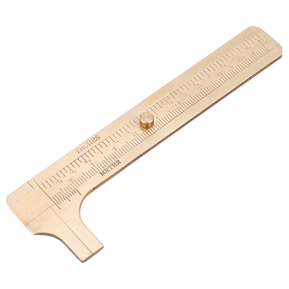 Brass Vernier Caliper Double Scale Jewelry Measuring Ruler Measurement Tool