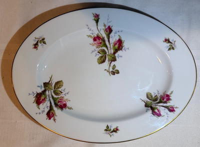 Rosenthal Continental Ivory, Red Moss Roses 12 7/8''  Serving Platter Near Mint