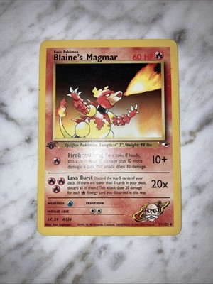 First Edition Blaine's Magmar 037/132 Gym Heroes Moderately Played