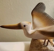 Pelican Sculpture Figurine Statue Bird On Wood Nautical Decor Beach 8 Inch