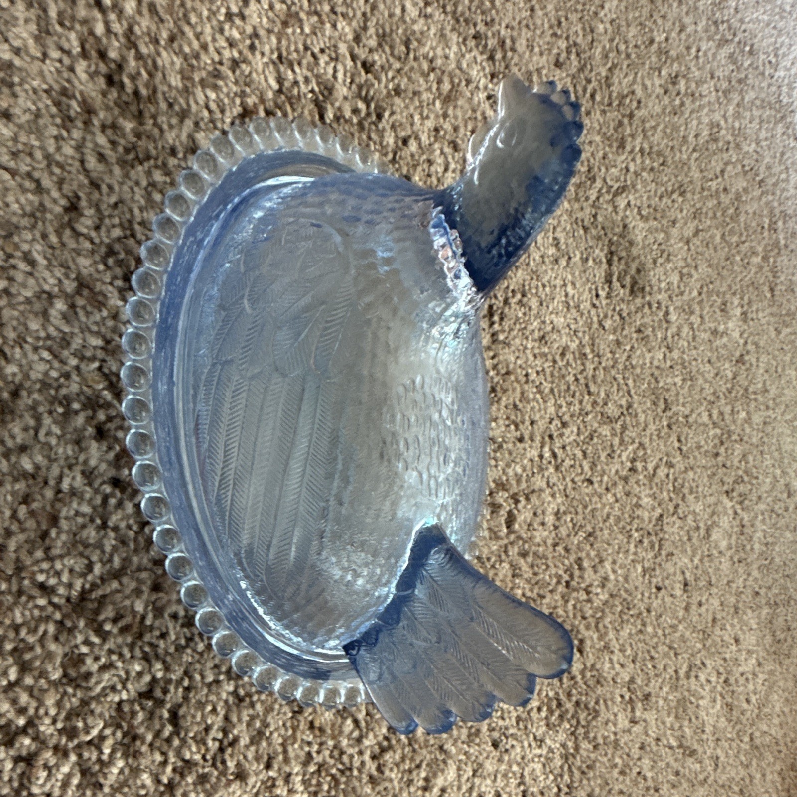 Vintage Indiana Blue Glass Hen on Nest Dish
