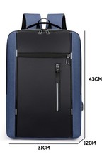 Blue/Black Unisex Adults Backpack, Zip Closure, Outer Pockets, Shoulder Strap