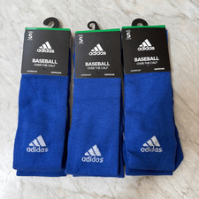 Adidas youth Baseball OVER-The-CALF SOCKS blue Compression Sz S NWT 3 pairs