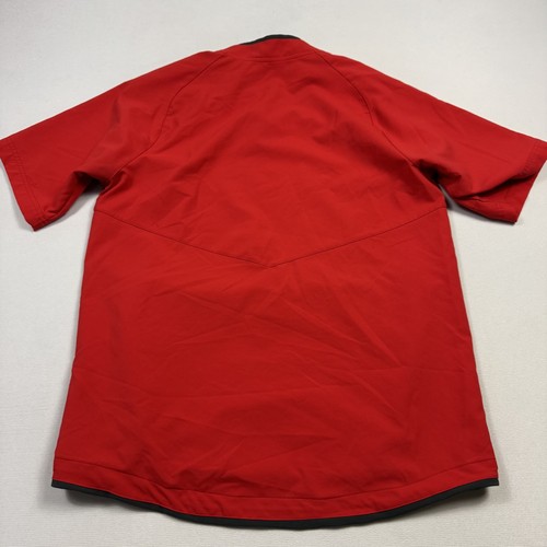 Nike Baseball Dri-Fit Windbreaker Jacket Snap Button Short Sleeve Red Men's M - Picture 14 of 16