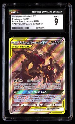 CGC 9 Umbreon & Darkrai GX SM241 Pok mon Black Star Promos
