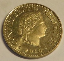 2010 Switzerland 5 Rappen Coin Ungraded Circulated Used Confoederatio Helvetica