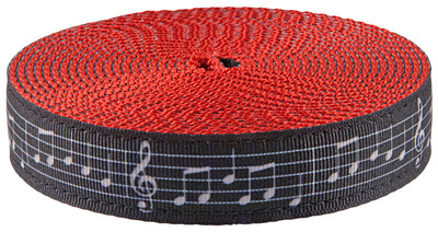 Country Brook Design  3/4 Inch Sheet Music on Red Nylon Webbing, 50 Yards