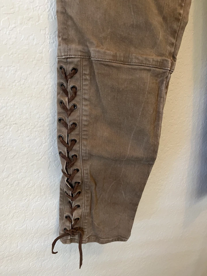 Polo Ralph Lauren Vintage Style Western Cowboy Lace Up Skinny Jeans Women’s 31 - Image 4 of 4