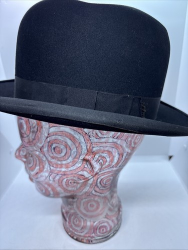 Vintage Knox New York Derby Bowler Hat, Size 6 7/8, Black READ - Picture 3 of 11