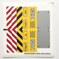 LEGO STICKER SHEET 7685 Dozer Decals Stickers City Town Construction