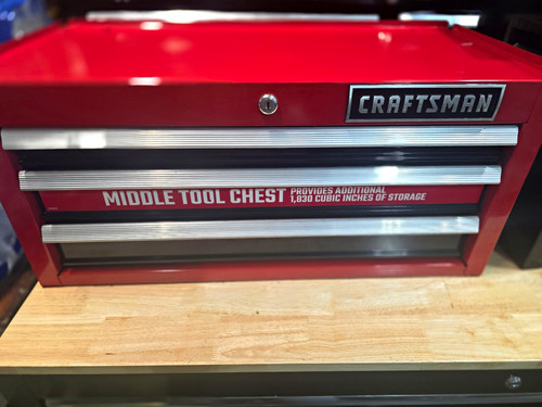 Craftsman Red Middle Tool Chest, Metal Tool Chest, 1,830 cu in Capacity.