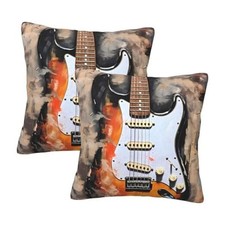 Music Pillow Covers 18x18 Set of 2 Art Throw 18" x 18" Pack of 1 Guitar