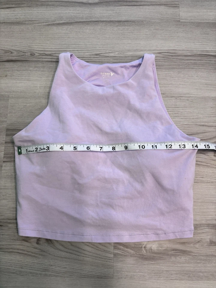 Camiseta sin mangas recortada Old Navy Active PowerChill para mujer en púrpura lila talla mediana Foto 4 de 4