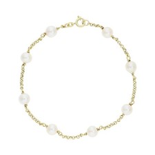 Armband Gold 585 Perlen Second Hand wie neu 25325012 getragen 20 cm