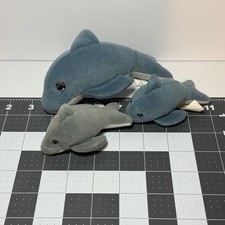 Vintage 1998 Galoob Pound Puppies Ocean Dolphin and Babies Plush