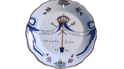 Teller-SET   DECOR NEVERS, fait main (Handarbeit)  ,Design Geo Martel, France
