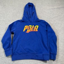 Polo Ralph Lauren Hoodie Youth M 10-12 Blue Pullover Logo Sweatshirt