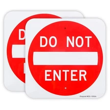 Enjoyist 2-Pack Do Not Enter Sign 12"x 12" .04" Aluminum 12'' x 12'', Red 